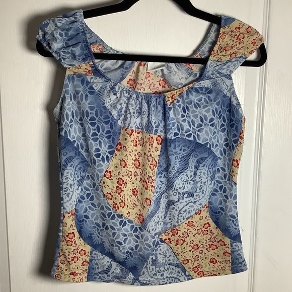 Suzy Shier patchwork pattern top - Picture 1 of 7